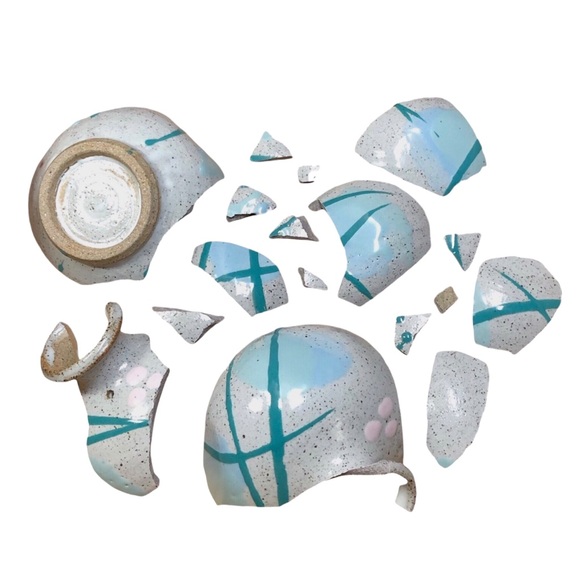 Kintsugi Vase Glazed Abstract Pottery Gold Crack Art Personal Growth Gift - Picture 3 of 13